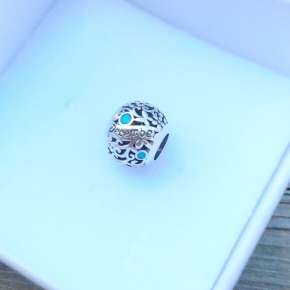 925 Silver December Birthstone Charm - Picture 2 of 6